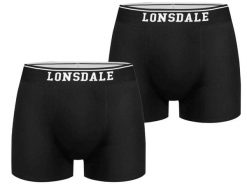 Bokserki męskie Lonsdale Oxfordshire 2-pak, czarne. Czarne bokserki męskie Lonsdale, bez wzorów, z bawełny. Za 164.99 zł.