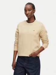 Tommy Jeans Bluza Flag DW0DW19959 Beżowy Regular Fit. Brązowe bluzy damskie Tommy Jeans, m, bez wzorów, z bawełny, bez ramiączek, bez kaptura. Za 289.99 zł.