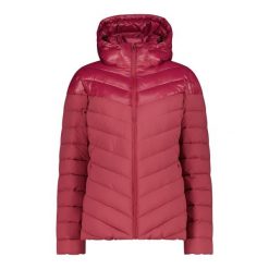 Kurtka puchowa z kapturem na zamek Sorona Aura damska CMP. Czerwone kurtki sportowe damskie CMP, bez wzorów, z puchu, bez ramiączek, z kapturem, trekkingowe. W wyprzedaży za 485.00 zł.