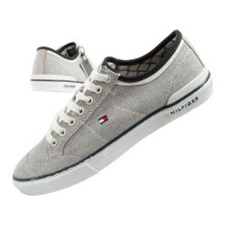 Buty sportowe trampki do chodzenia męskie Tommy Hilfiger. Niebieskie buty sportowe męskie Tommy Hilfiger, bez wzorów, sportowe, bez zapięcia. Za 169.00 zł.
