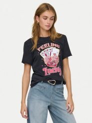 ONLY T-Shirt Lucy 15366031 Czarny Loose Fit. Czarne t-shirty damskie ONLY, m, bez wzorów, z bawełny, bez kołnierzyka, bez ramiączek. Za 79.99 zł.