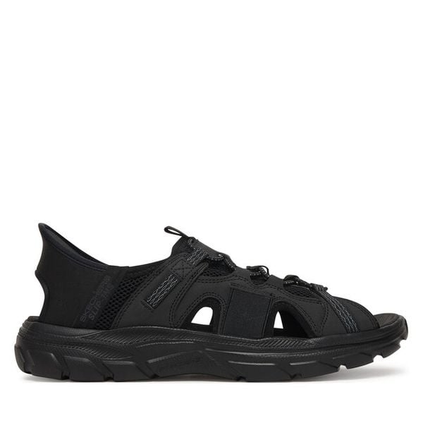 Sandały Skechers. Czarne sandały męskie Skechers, bez wzorów, bez zapięcia. Za 258.99 zł.