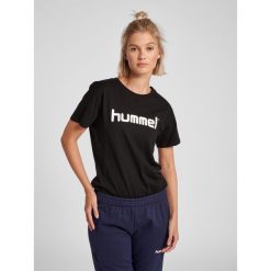 Koszulka sportowa z krótkim rękawem damska Hummel Cotton Logo. Białe koszulki sportowe damskie Hummel, m, bez wzorów, bez ramiączek, do piłki nożnej. Za 59.00 zł.