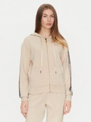 Guess Bluza W5RQ03 KBYE2 Beżowy Regular Fit. Brązowe bluzy damskie Guess, s, z aplikacjami, z syntetyku, bez ramiączek, bez kaptura. Za 259.99 zł.