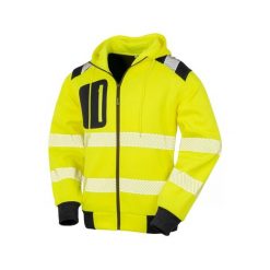 Bezpieczna bluza z kapturem z recyklingu Result. Żółte bluzy damskie RESULT, xl, bez wzorów, z polaru, bez ramiączek, z kapturem. Za 216.20 zł.