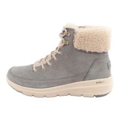 Buty Skechers Glacial Ultra-Woodlands 16677/GRY szare. Szare śniegowce damskie z materiału, bez zapięcia. Za 432.01 zł.
