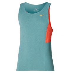 Damski tank top Mizuno Active Dryaeroflow Tank. Niebieskie topy damskie Mizuno, bez wzorów, sportowe, bez kołnierzyka, bez ramiączek. Za 204.50 zł.