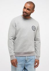 MĘSKA BLUZA MUSTANG LOGO Ben Crewneck Mid Grey Mélange 1014159 4140. Szare bluzy męskie Mustang, m, bez wzorów, bez ramiączek, bez kaptura. Za 149.99 zł.