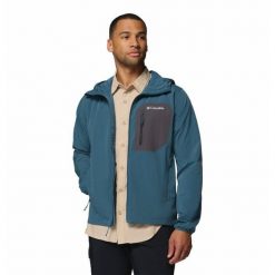 Kurtka softshell męska Columbia Tall Heights III Hooded Softshell. Niebieskie kurtki męskie Columbia, m, bez wzorów, z softshellu, bez kaptura. Za 417.99 zł.