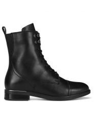 Lasocki Trzewiki EST-SORENA-07 Czarny. Czarne botki damskie Lasocki, bez wzorów, ze skóry, bez obcasa, na płaskiej podeszwie, bez zapięcia. Za 269.99 zł.