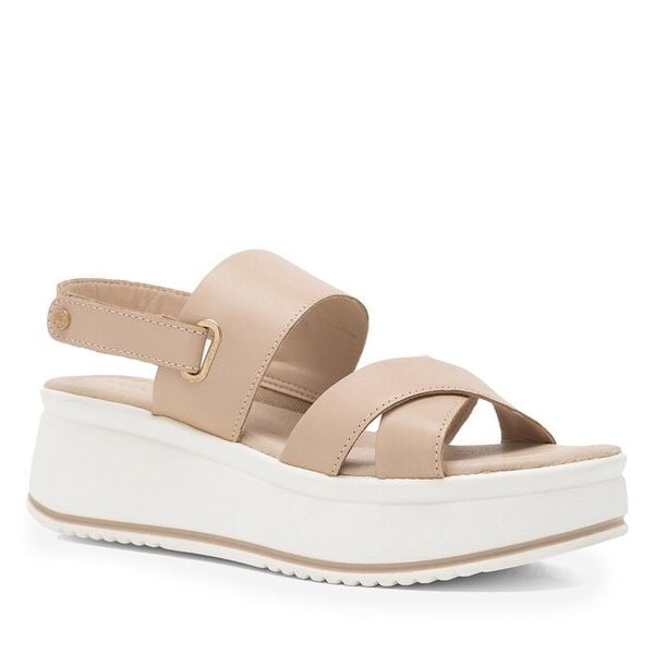 Sandały Lasocki. Brązowe sandały damskie Lasocki, bez wzorów, bez obcasa, na koturnie, bez zapięcia. Za 159.99 zł.