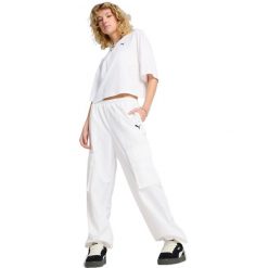 Koszulka Puma Wardrobe Ess Oversized Short Tee Bl, Kobiety. Białe koszulki sportowe damskie Puma, l, bez wzorów, z bawełny, bez ramiączek. Za 290.00 zł.