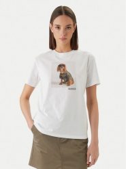 Barbour T-Shirt Marine LTS0716WH11 Biały Regular Fit. Białe t-shirty damskie Barbour, bez wzorów, z bawełny, marine, bez kołnierzyka, bez ramiączek. Za 169.99 zł.