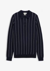 Sweter z cienkiej dzianiny, regular fit. Niebieskie swetry męskie bonprix, m, bez wzorów, z dzianiny, bez kołnierzyka, bez ramiączek. Za 99.99 zł.