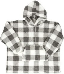 INTESI BLUZA OCIEPLANA DŁUGA/ SNUDDIE W KRATĘ SZARA/BIAŁA. Białe bluzy damskie Intesi, bez wzorów, bez ramiączek, bez kaptura. Za 136.14 zł.