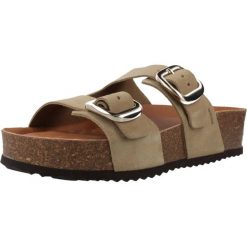 Sandały GEOX D BRIONIA H Jasnobrązowy. Brązowe sandały damskie Geox, bez wzorów, z materiału, bez obcasa, bez zapięcia. Za 308.99 zł.