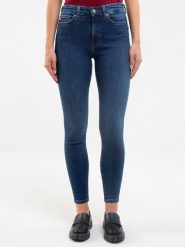 Jeansy damskie push up z wysokim stanem granatowe Melinda High Waist 517. Niebieskie jeansy damskie BIG STAR, bez wzorów, z bawełny, retro, z podwyższonym stanem. Za 329.99 zł.