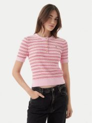 Tommy Hilfiger Sweter WW0WW49613 Różowy jasny Slim Fit. Czerwone swetry nierozpinane damskie Tommy Hilfiger, xl, bez wzorów, z bawełny, bez kołnierzyka, bez ramiączek. Za 529.99 zł.