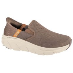 Buty sportowe Sneakersy męskie, Slip-ins: D'Lux Walker 2.0 - Reeler. Brązowe buty sportowe męskie Skechers, bez wzorów, bez zapięcia, trekkingowe. Za 369.99 zł.