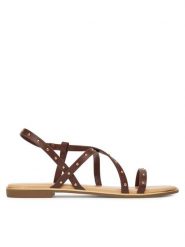ONLY Shoes Sandały Onlmari-4 Pu Studs 15342339 Brązowy. Brązowe sandały damskie ONLY Shoes, bez wzorów, ze skóry, bez obcasa, na płaskiej podeszwie, bez zapięcia. Za 89.99 zł.