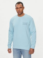 Lee Bluza Wobbly 112349357 Błękitny Regular Fit. Niebieskie bluzy męskie Lee, m, bez wzorów, z bawełny, bez ramiączek, bez kaptura. Za 209.99 zł.