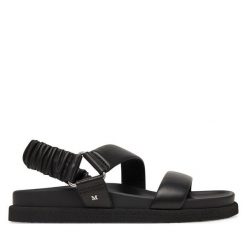 Sandały Max Mara. Czarne sandały damskie Max Mara, bez wzorów, bez obcasa, na płaskiej podeszwie, bez zapięcia. Za 2,429.00 zł.