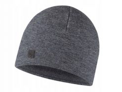 Czapka z wełny merino o strukturze polaru. Szare czapki damskie Buff, bez wzorów, z elastanu. Za 148.99 zł.
