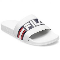 Klapki męskie Fila Oceano Slipper. Białe klapki męskie Fila, bez wzorów, z materiału, bez zapięcia. Za 257.00 zł.
