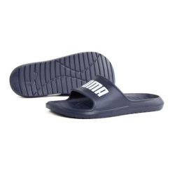 Klapki Puma Divecat V2 Lite 374823 02 niebieskie. Niebieskie klapki męskie bez wzorów, z gumy, bez zapięcia. Za 144.87 zł.