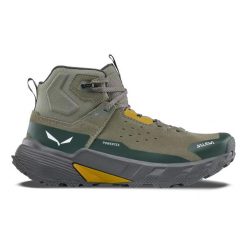 Buty trekkingowe Salewa Pedroc Leather ID Ptx. Zielone trekkingi męskie Salewa, ze skóry, bez zapięcia. Za 703.00 zł.
