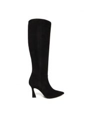 Stuart Weitzman Kozaki Vinnie Zip SM588 Czarny. Czarne kozaki damskie Stuart Weitzman, bez wzorów, ze skóry, bez obcasa, na szpilce, bez zapięcia. Za 3,669.00 zł.