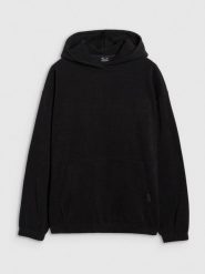 4F Bluza dresowa nierozpinana z kapturem męska - czarna XXL. Czarne bluzy sportowe męskie 4F, m, bez wzorów, z dresówki, z kapturem. W wyprzedaży za 79.99 zł.