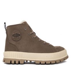 Trapery Palladium. Szare buty zimowe męskie Palladium, bez wzorów, bez obcasa, bez zapięcia. Za 579.99 zł.