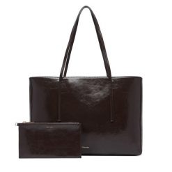 Torebka Calvin Klein. Brązowe shopperki damskie Calvin Klein, bez wzorów, bez dodatków. Za 649.99 zł.