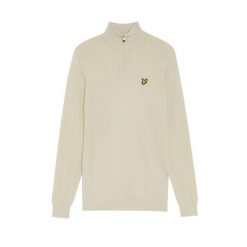 Sweter merino 1/4 zip Lyle & Scott. Zielone swetry męskie LYLE AND SCOTT, bez wzorów, z bawełny, eleganckie, bez kołnierzyka, bez ramiączek. Za 459.80 zł.