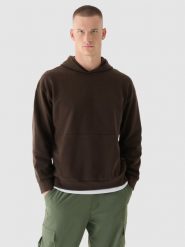 4F Bluza dresowa nierozpinana z kapturem męska - brązowa XL. Brązowe bluzy sportowe męskie 4F, m, bez wzorów, z bawełny, z kapturem. Za 79.99 zł.