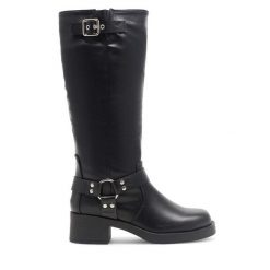 Kozaki Jenny Fairy. Czarne kozaki damskie Jenny Fairy, bez wzorów, bez obcasa, na płaskiej podeszwie, bez zapięcia. Za 137.99 zł.