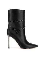 Eva Minge Botki HESSA-TO926-201 Czarny. Czarne botki damskie Eva Minge, bez wzorów, ze skóry, bez obcasa, na szpilce, bez zapięcia. Za 543.99 zł.