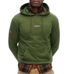 Jednolity hoodie Superdry. Zielone bluzy męskie Superdry, m, bez wzorów, casualowe, bez ramiączek, bez kaptura. Za 342.70 zł.