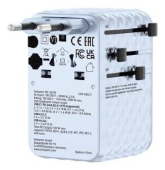 Uniwersalny zasilacz podróżny VERBATIM Charge 'N' Travel 100 W ze zwijanym kablem niebieski. Niebieskie powerbanki Verbatim. Za 237.99 zł.