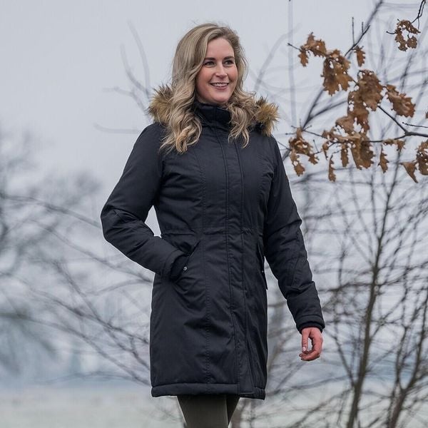 Parka Horka Typhoon. Czarne parki damskie Horka, bez wzorów, sportowe, bez kołnierzyka, bez kaptura. W wyprzedaży za 599.50 zł.