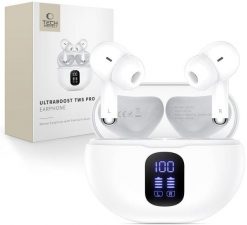 Słuchawki bezprzewodowe dokanałowe Tech-Protect UltraBoost TWS Earphone Pro G2 White. Białe słuchawki bezprzewodowe TECH-PROTECT. Za 53.35 zł.