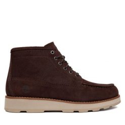 Trzewiki Timberland. Brązowe botki męskie Timberland, bez wzorów, bez obcasa, bez zapięcia. Za 769.99 zł.