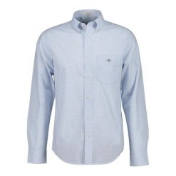 Koszula z długim rękawem Gant Regular Classic Gingham. Niebieskie koszule męskie GANT, m, bez wzorów, casualowe, bez kołnierzyka, bez ramiączek. Za 390.60 zł.