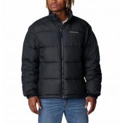 Kurtka Turystyczna Puchowa Męska Columbia Pike Lake II Jacket. Czarne kurtki męskie Columbia, m, bez wzorów, z puchu, sportowe, bez kaptura. W wyprzedaży za 640.45 zł.