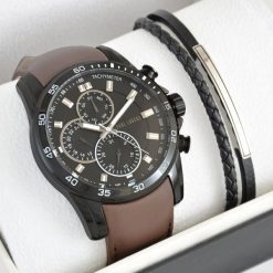 Zestaw męski zegarek męski Paul Lorens MATIAS brąz + bransoleta LB-079-S1. Zegarki męskie Paul Lorens, bez wzorów, z brązu. Za 319.00 zł.