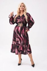 Elegancka sukienka Selena z falbaną o długości MIDI w odcieniach burgundu PLUS SIZE XXL OVERSIZE. Zielone sukienki damskie Moda Size Plus Iwanek, na co dzień, plus size, bez wzorów, z bawełny, eleganckie, bez kołnierzyka, plus size, bez ramiączek, midi, oversize. W wyprzedaży za 199.90 zł.