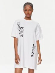Calvin Klein Jeans Sukienka codzienna J20J223042 Biały Oversize. Białe sukienki damskie Calvin Klein Jeans, na co dzień, xs, bez wzorów, z bawełny, bez kołnierzyka, bez ramiączek, oversize. Za 379.99 zł.