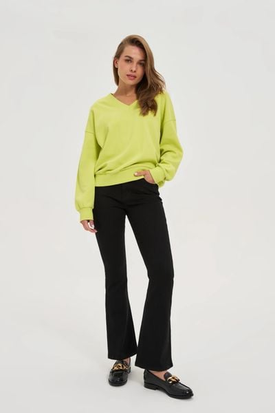 Jeansy dzwony czarne. Czarne jeansy damskie MOODO, bez wzorów, z bawełny. Za 139.99 zł.