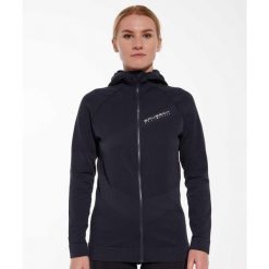 Bluza damska wełniana z kapturem Brubeck THERMO WOOL by Pustelnik. Czarne bluzy damskie Brubeck, bez wzorów, z wełny, sportowe, bez ramiączek, z kapturem. Za 439.00 zł.